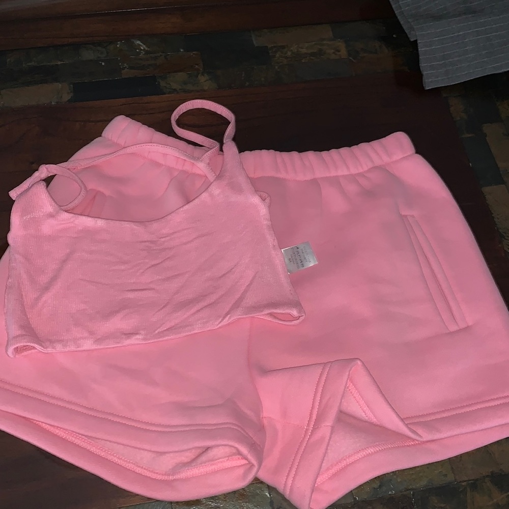Pink short set